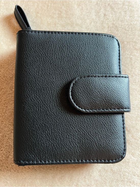 Handbags - Black Zip Around Wallet Card Holder Organizer Faux Leather Compact Wallet